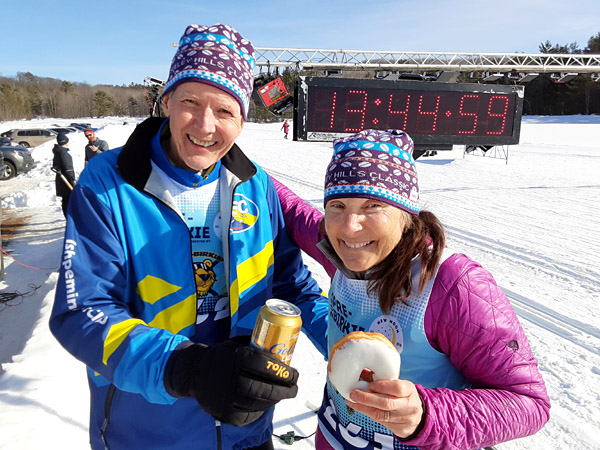 cross country ski rewards beer and donuts