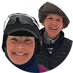 Tom and Mary Kay are snow hiking