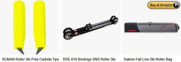 roller skis  carbide tips and roller ski bags