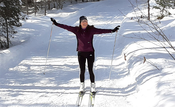 cross country skier in the sun