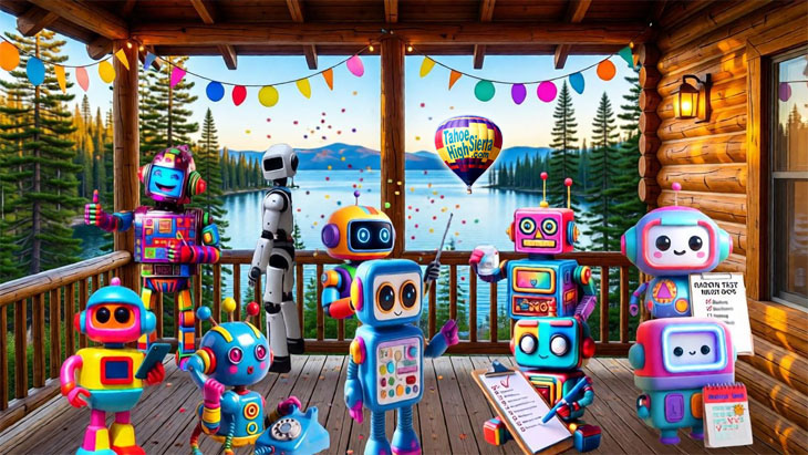 Renny and the Radon Robot crew celebrate the conclusion of this Tahoe Radon Guide