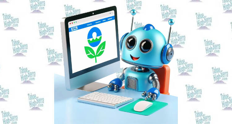 Cute robot searching the EPA website