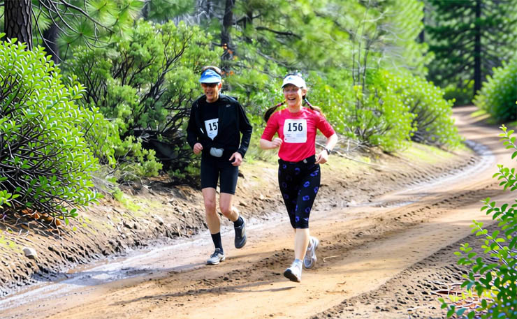 Trail Racing Runners at Lake Tahoe