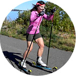 roller skiing at the lake